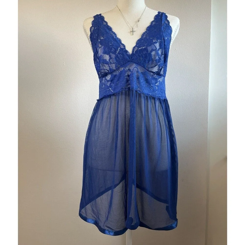 Women’s Babydoll Gown Floral V-Neck Adjustable | XL